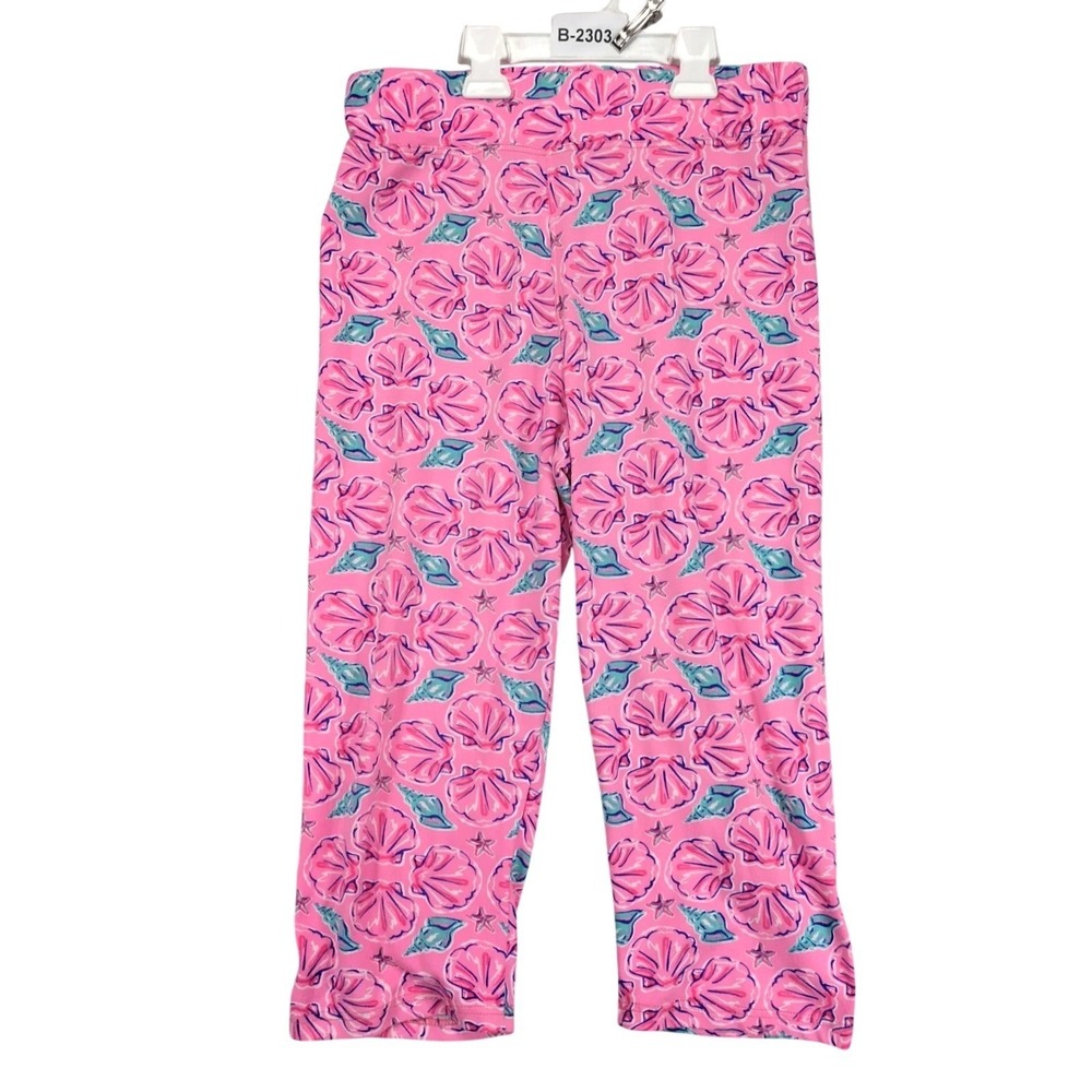 Simply Southern Pink Seashell Capri Leggings Womens One Size S-M-L Coastal Beach